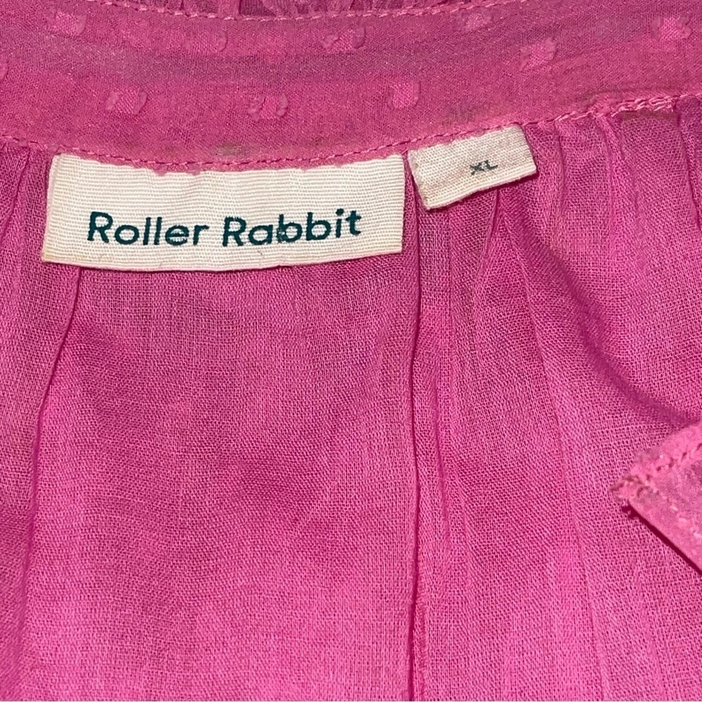 Roller Rabbit Swiss Dot Janae Pink Dress Size XL - Picture 4 of 8